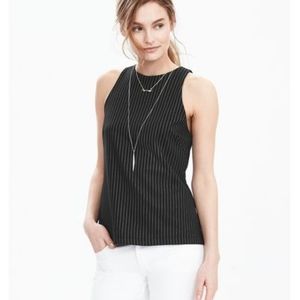 Banana Republic Ponte Pinstripe Tank, black